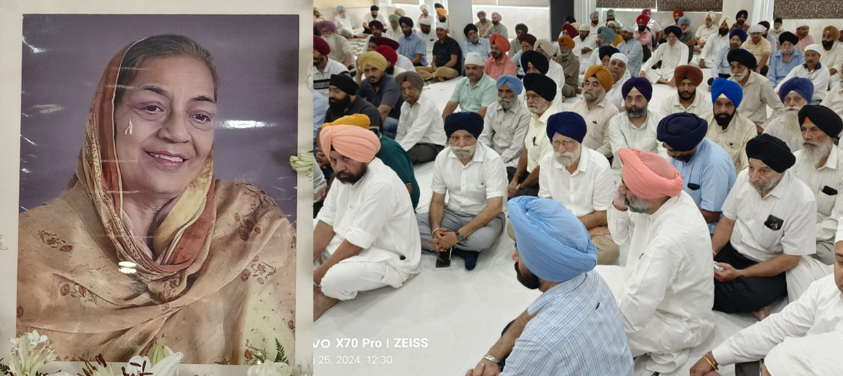 A large number of Sangat arrived at the prayer ceremony of Paramjit Kaur Bajaj